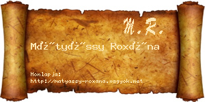 Mátyássy Roxána névjegykártya